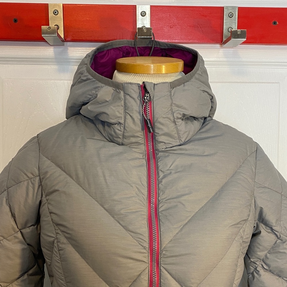 Lolë Grey Long Down Puffer Hooded Coat XS - Picture 3 of 13